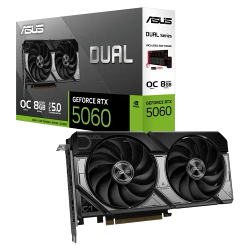 Видеокарта ASUS Dual GeForce RTX 5060 OC, Серый