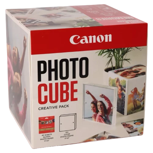 Cub foto Canon + PP-201 5x5” Hârtie Glossy II (40 file) și ramă