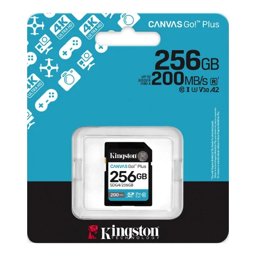 Card de memorie SD Kingston Canvas Go! Plus G4, 256GB