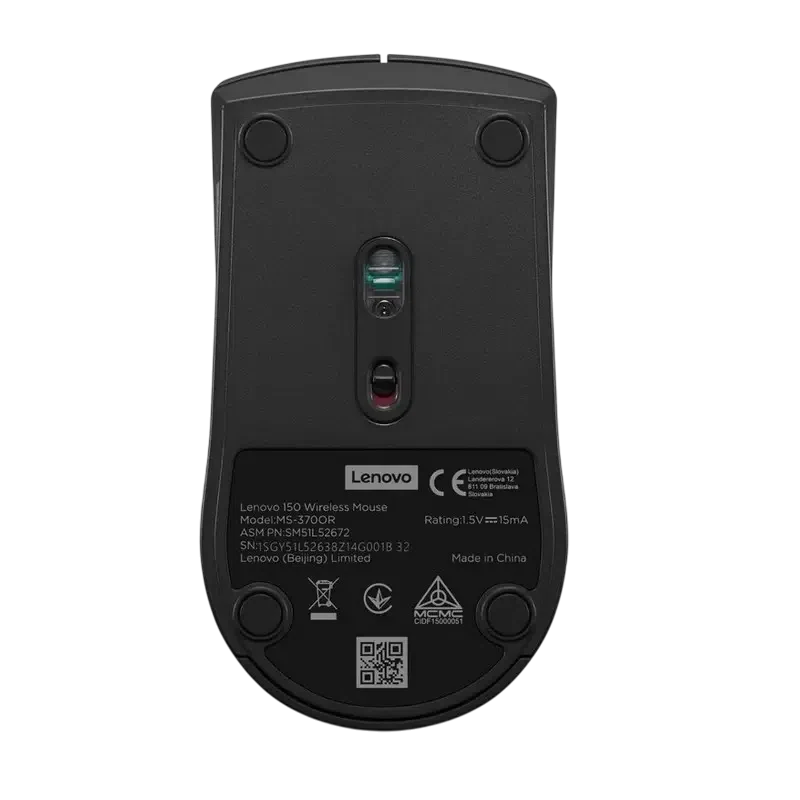 Mouse Wireless Lenovo 150, Black 2