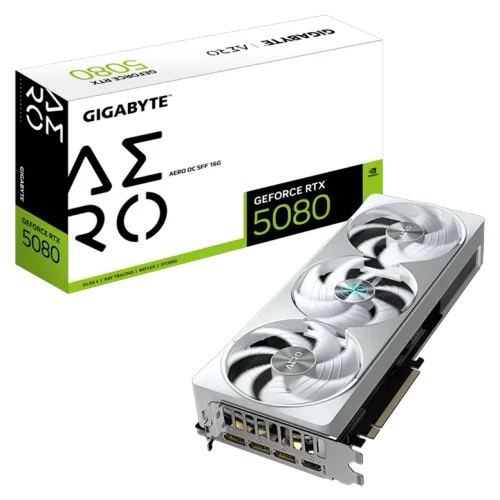Placă video Gigabyte GeForce RTX 5080 AERO OC SFF, Alb