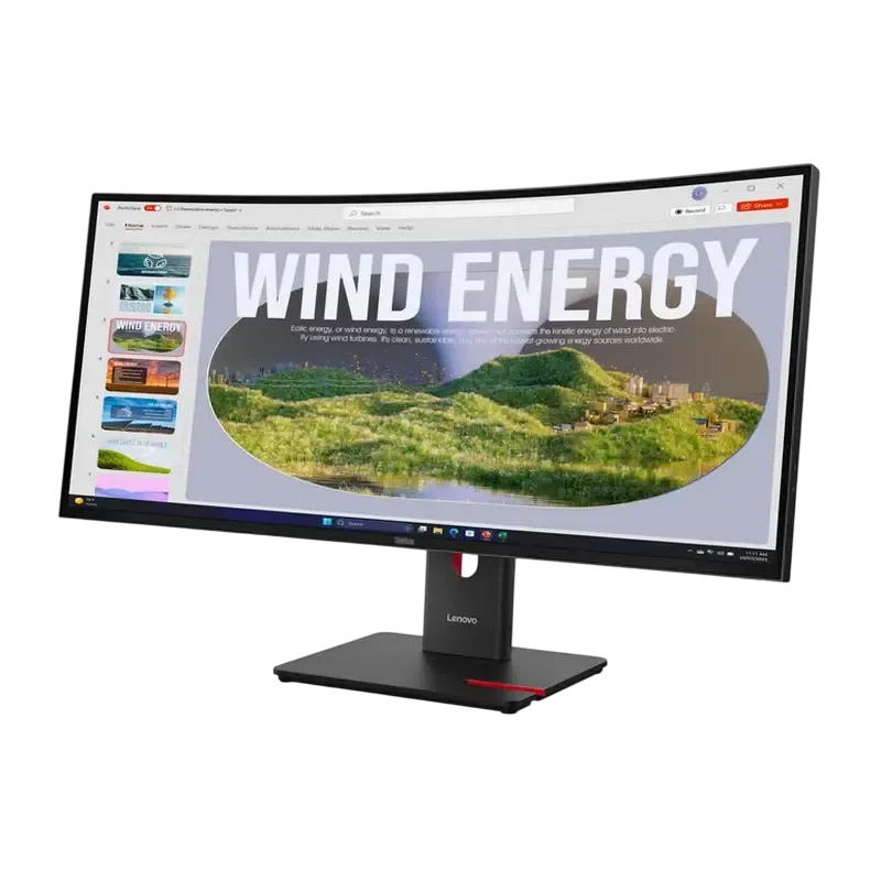 Monitor 34" Lenovo T34WD-40, VA 3440x1440 WQHD, Eclipse Black 3