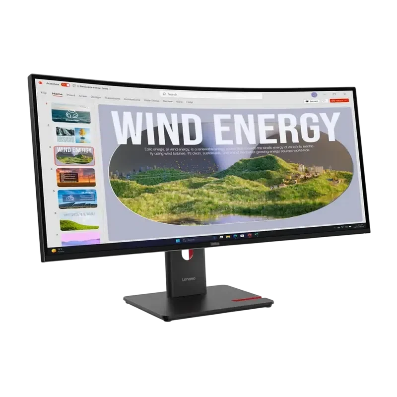 Monitor 34" Lenovo T34WD-40, VA 3440x1440 WQHD, Eclipse Black 2