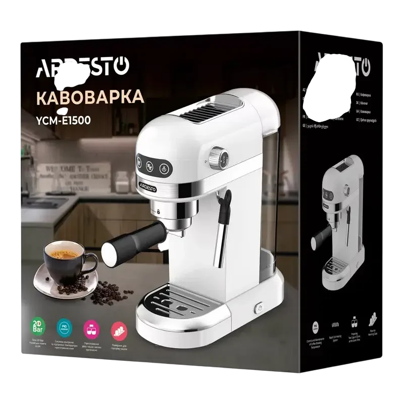 Кофеварка рожковая Ardesto YCM-E1500, White 14