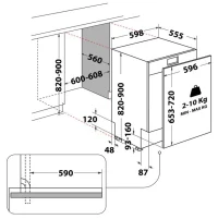 Встраиваемая посудомоечная машина Whirlpool WIO 3O540 PELG, Белый 4