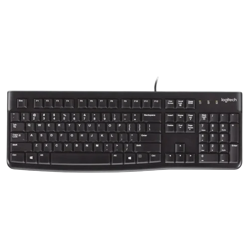 Клавиатура Logitech K120, Проводное, Чёрный