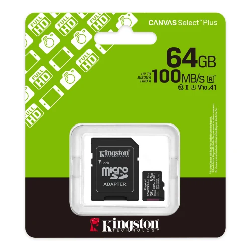Карта памяти Kingston Canvas Select Plus, 64ГБ