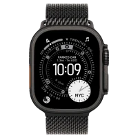 Apple Watch Ultra 3 Black Titanium Milanese Loop Natural 2
