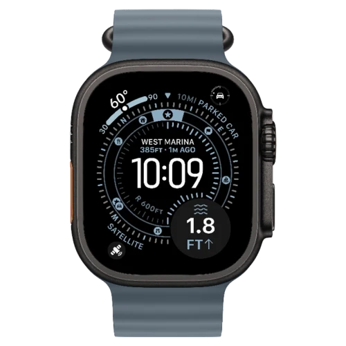 Apple Watch Ultra 3 Black Ocean Band Anchor Blue
