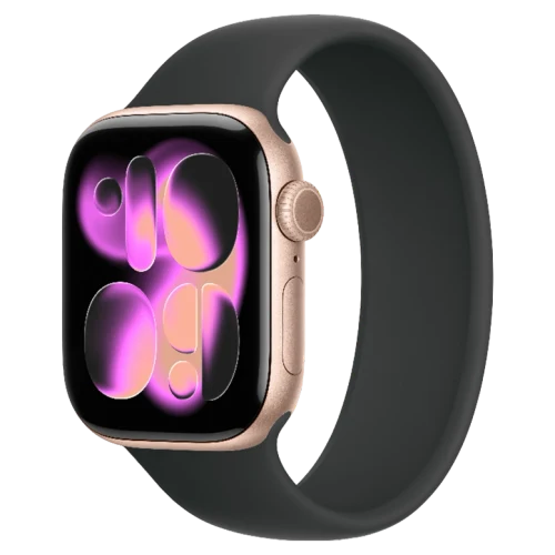 Apple Watch 11 Aluminum GPS Rose Gold Solo Loop Black 42 mm
