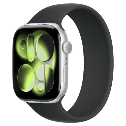 Apple Watch 11 Aluminum GPS Silver Solo Loop Black 46 mm