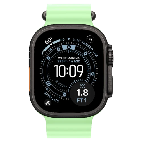 Apple Watch Ultra 3 Black Ocean Band Neon Green