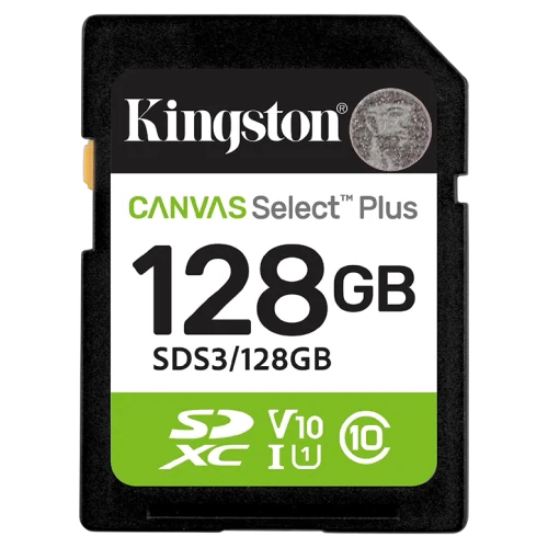 Карта памяти Kingston Canvas Select Plus, 128 ГБ, Black