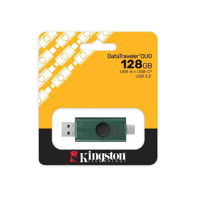 Флеш-накопитель USB-C/A Kingston DataTraveler Duo, 128 ГБ, Teal 3