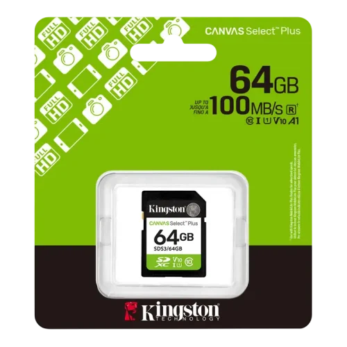 Карта памяти Kingston Canvas Select Plus, 64Гб