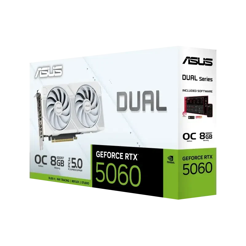 Placă video ASUS Dual GeForce RTX 5060 OC, Alb 12