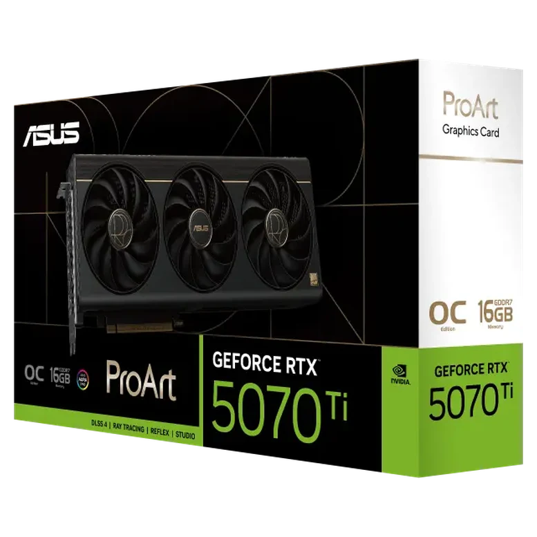 Placă video ASUS ProArt GeForce RTX 5070 Ti OC, 16 GB, Black 16