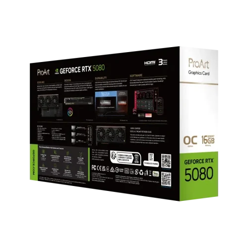 Placă video ASUS ProArt GeForce RTX 5080 OC, Negru