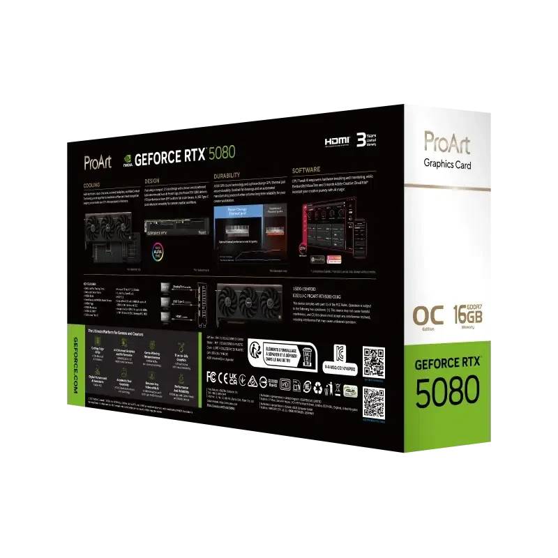 Placă video ASUS ProArt GeForce RTX 5080 OC, Negru 17