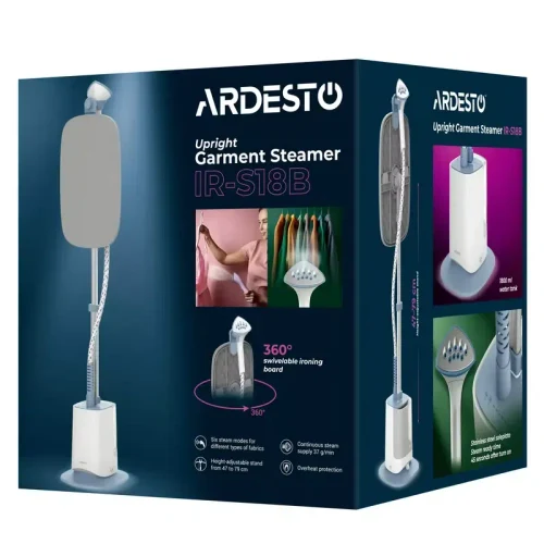 Aparat de curățat cu abur Ardesto IR-S18B, Alb
