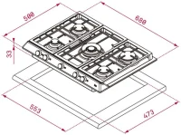 Plită încorporabilă cu gaz Teka EX 70.1 5G AI AL DR CI, Silver 3