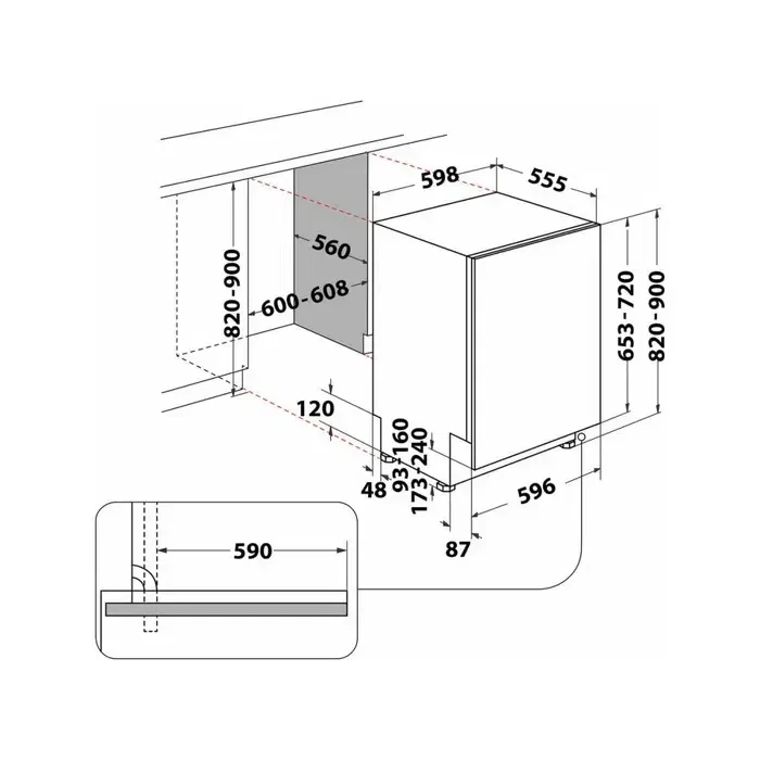 Посудомоечная машина Whirlpool WIP 4T233 PFEG B, White 3