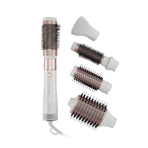Uscător de păr-perie Polaris PHSB2111, 1200W, Alb/Aur Roz