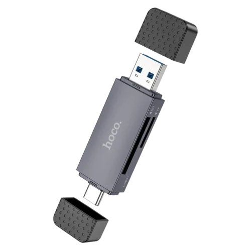 Картридер Hoco HB45 Spirit 2-in-1, Metal Gray