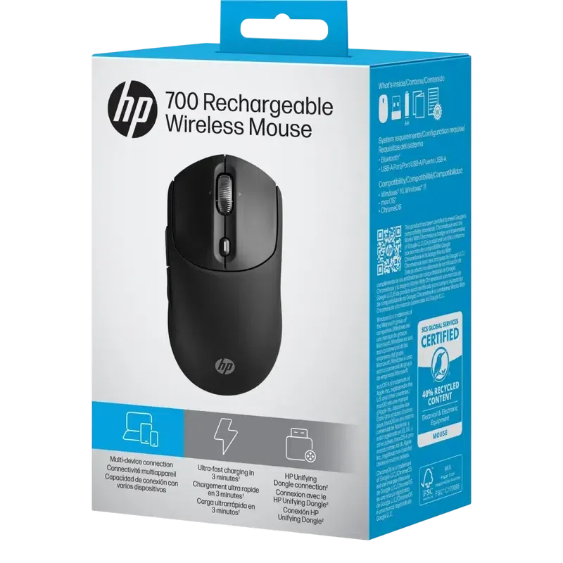 Мышь HP 700 Rechargeable, Black 6