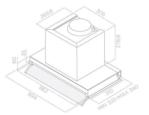 Hotă Elica Boxin Plus IXGL/A/90, Silver