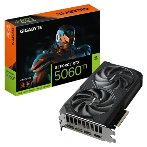 Placă video Gigabyte GeForce RTX 5060 Ti WINDFORCE OC, Negru