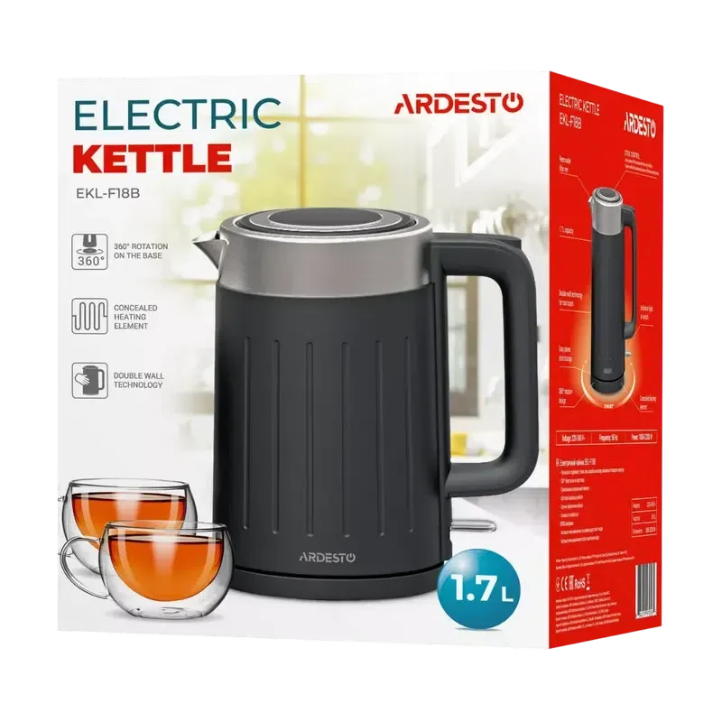 Fierbător de apa Ardesto EKL-F18B, Negru 6