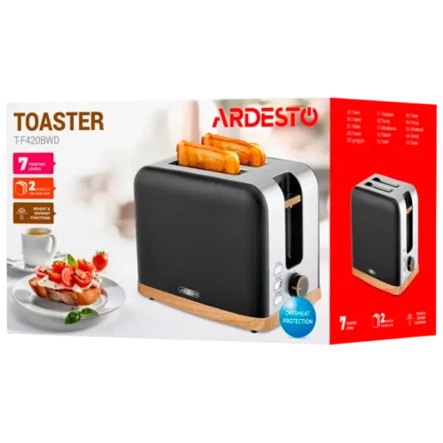 Тостер Ardesto T-F420BWD, Черный