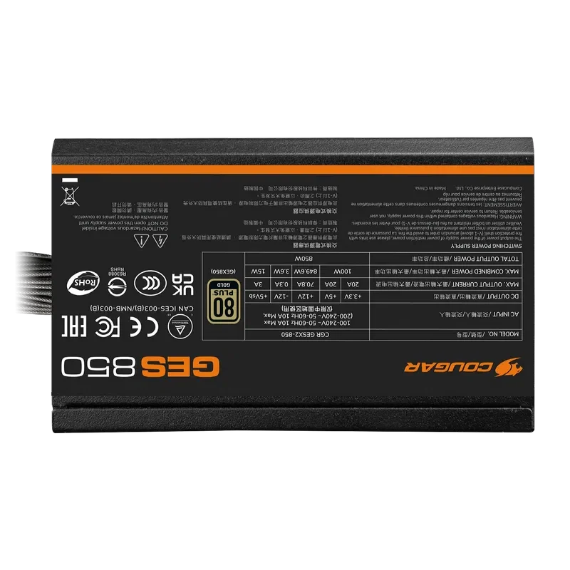 Sursă de alimentare Cougar Power GES 850 ATX, Negru 8