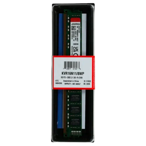Оперативная память Kingston KVR16N11/8WP, DDR3 SDRAM, 1600 МГц, 8ГБ