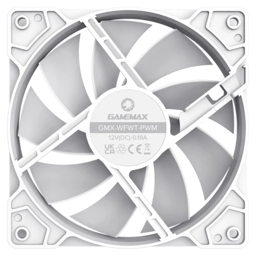 Ventilator PC Gamemax GMX-WFWT-PWM, 120 mm, Alb