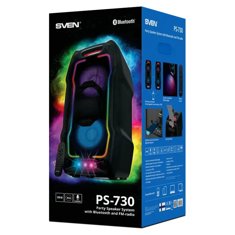 Портативная колонка SVEN PS-730, Чёрный 11