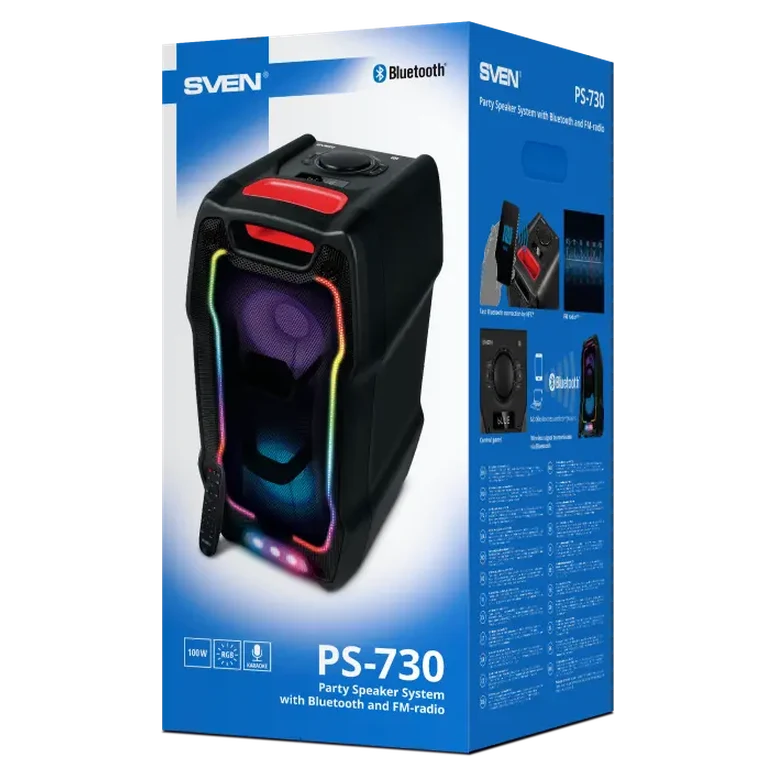 Портативная колонка SVEN PS-730, Чёрный 12