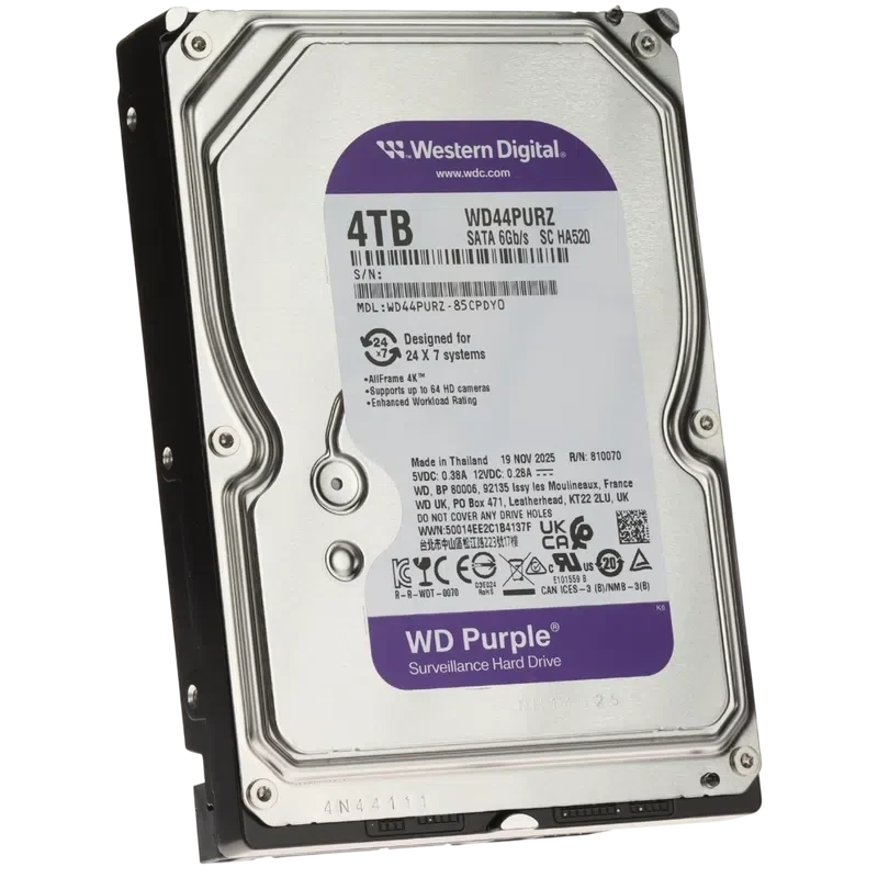 Unitate HDD Western Digital WD Purple 4TB, 3.5" 3