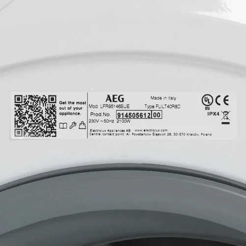Mașină de spălat rufe AEG LFR95146SUE, Alb