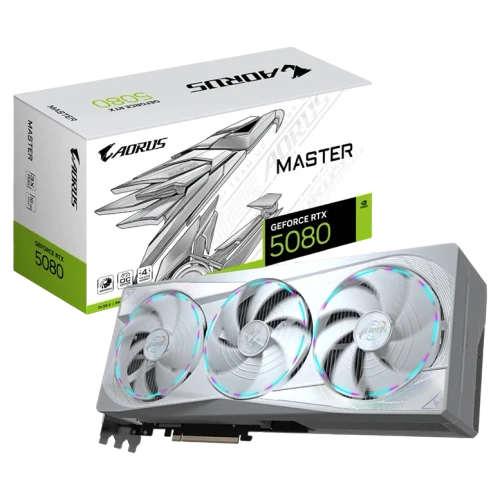 Placa video Gigabyte AORUS GeForce RTX 5080 MASTER ICE 16G, Alb