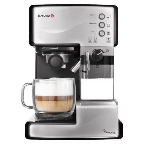 Кофеварка рожковая Breville VCF045X-DIM Prima Latte Silver, Серебристый