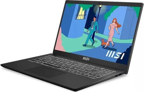 Laptop MSI Modern 15, Ryzen 5, 16GB/512GB, 60 Hz, Negru