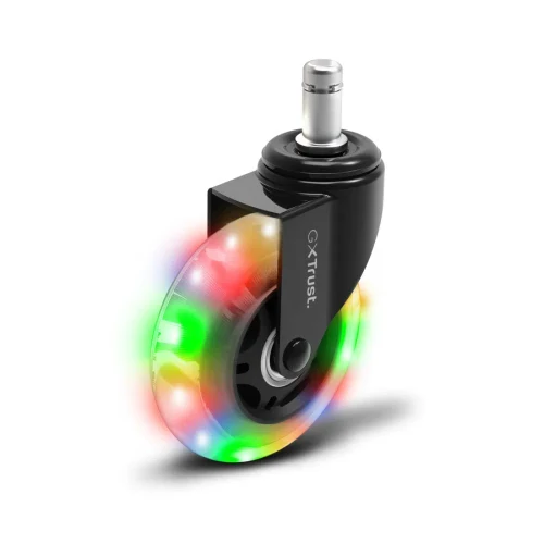 Set roți Trust GXT 701 LED Gel Chair Wheels, Negru