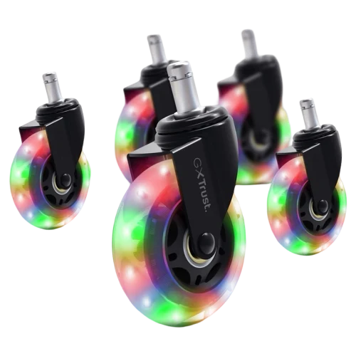 Set roți Trust GXT 701 LED Gel Chair Wheels, Negru