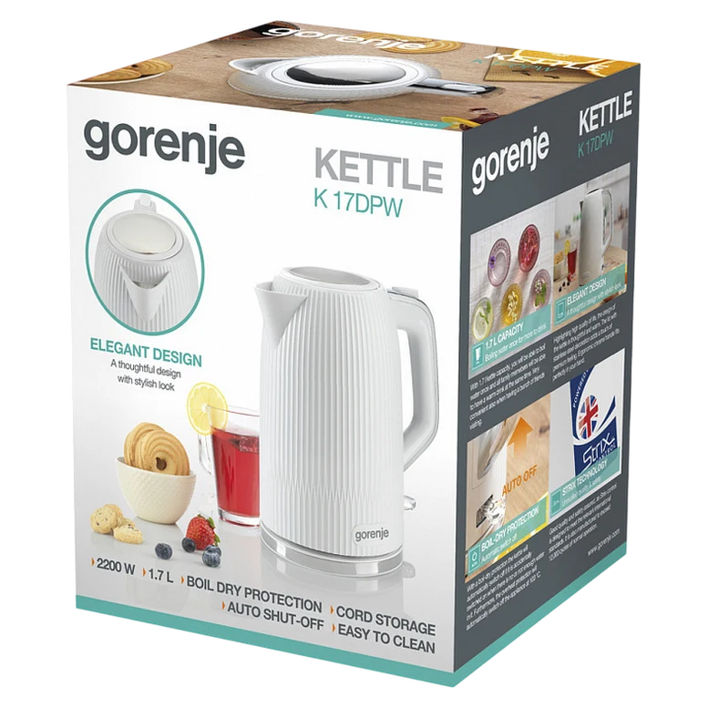 Fierbător de apa Gorenje K17DPW, 1.7 l, Alb 8
