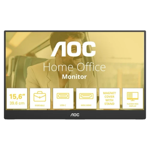 Монитор 15.6" AOC 16T20E2, Чёрный