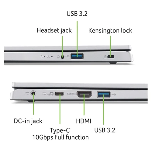 Laptop Acer Aspire 3 A315-24P-R9JA, Ryzen 5 7520U, 16 GB/512 GB, Silver