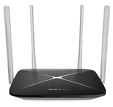 MERCUSYS AC12  AC1200 Dual Band Wireless Router, 867Mbps at 5Ghz + 300Mbps at 2.4Ghz, 802.11ac/a/b/g/n, 1 WAN + 4 LAN, 4 external antennas