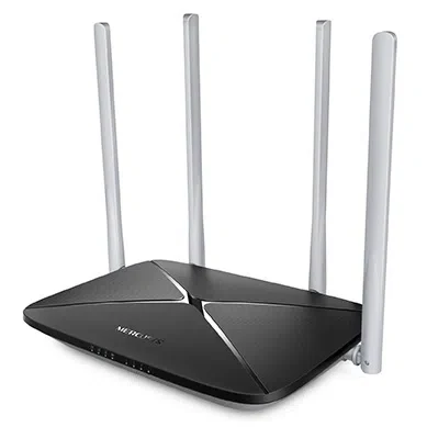 MERCUSYS AC12  AC1200 Dual Band Wireless Router, 867Mbps at 5Ghz + 300Mbps at 2.4Ghz, 802.11ac/a/b/g/n, 1 WAN + 4 LAN, 4 external antennas